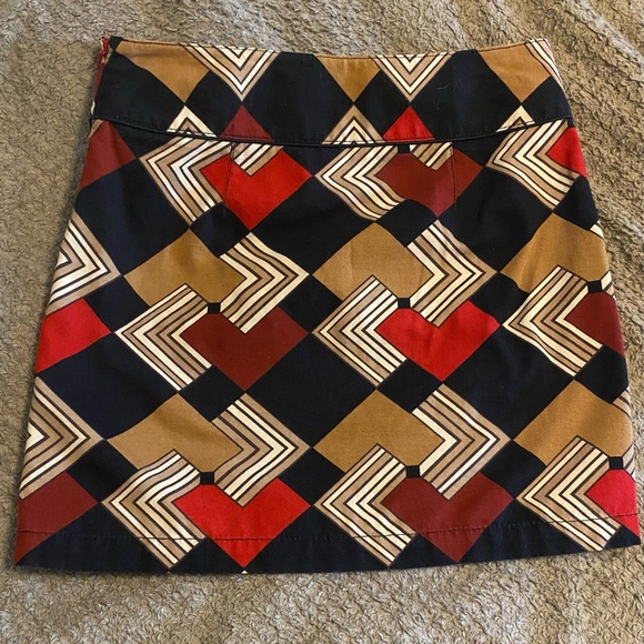 Loft maroon, tan, cream and black mini skirt - Picture 3 of 3